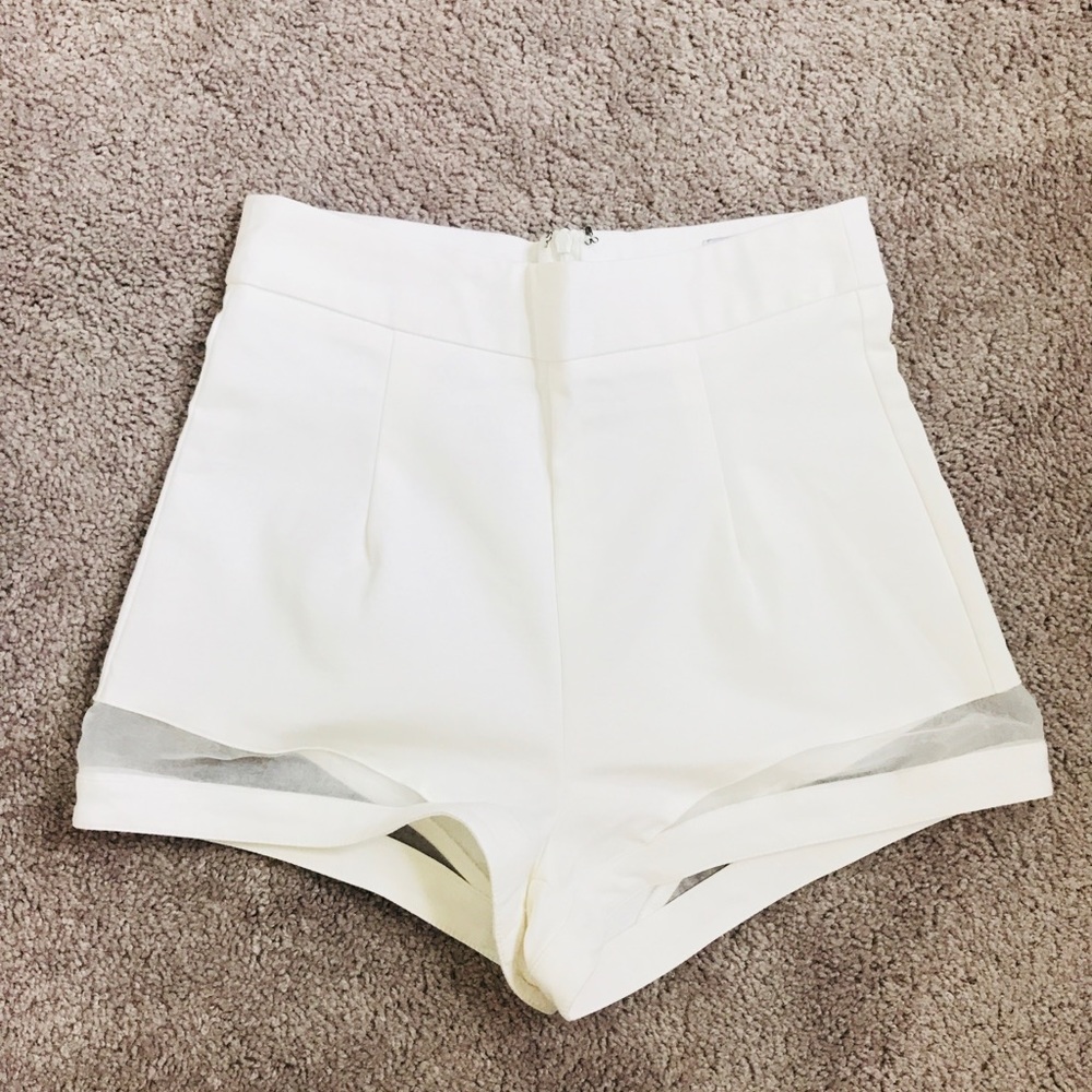 WHITE HIGH WAISTED TOBI SHORTS